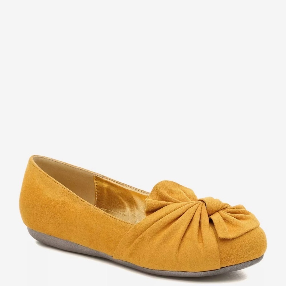 Mustard Yellow Microsuede Ballet Flats Like New